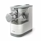 Philips Macchina per la Pasta - Completamente Automatica, con Auto Pesatura, 4 Trafile, Bianco/Champagne (HR2345/19)