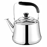 Cabilock Bollitore a fischio, 4 l, in acciaio inox, per cucina, fornello a gas, stufa a legna e fornelli, 20 cm