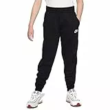 Nike Club FLC Hbr Pantaloni Track, Nero/Bianco, 10-12 Anni Unisex-Bambini
