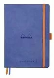 RHODIA 117748C - Taccuino flessibiIe BULLET JOURNAL GOALBOOK zaffiro - A5 - Puntinato Dot - 240 pagine - Carta Clairefontaine Avorio 90g - 2 Segnapagina, Chiusura con elastico - Copertina Simil Cuoio