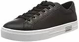 ARMANI EXCHANGE Cow Leather Lace Up Sneaker, Scarpe da Ginnastica Basse Donna, Nero Black White A120, 38 EU