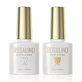 ROSALIND Base e Top Coat Semipermanente Smalti Semipermanenti per Unghie in Gel UV LED Soak Off Kit Smalto Semipermanente 15ML