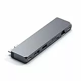 SATECHI USB C Hub Adattatore Multiporta Pro Hub Max - USB4, USB-A Data, USB-C Data, Gigabit Ethernet, Porta SD/Micro SD e Jack Audio - Per M2/M1 MacBook Pro/Air (Grigio Siderale)