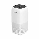 Amazon Basics, Purificatore d'aria, copre ambienti fino a 48 m2, con filtri True HEPA, CADR 400 m3/h, rimuove il 99,97% di allergie a pollini, polvere, fumo, sensore intelligente, timer, Bianco