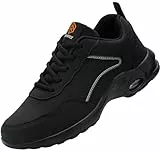 DYKHMILY Scarpe Antinfortunistica Donna Leggere Cuscino d'Aria Scarpa da Lavoro con Punta in Acciaio Comodo Traspiranti Sportive di Sicurezza Scarpe(Nero,37EU)