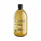 Deto Andrea Milano, Aceto di Mele Biologico con Madre, Non Filtrato e Non Pastorizzato, Ricco di Proteine, da Usare come Condimento Unico su Insalate o Verdure, Dolce e Delicato, Made in Italy, 500 ml