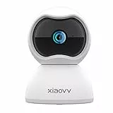 XIAOVV Telecamera interna WiFi da 3 MP, telecamera di sorveglianza, visione notturna, telecamera di sorveglianza per interni con connessione WiFi da 2,4 GHz