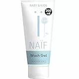 Naïf, Gel detergente per neonati e bambini, Ingredienti naturali, Deterge e si prende cura della pelle con oli naturali, Per bagnetto e doccia, 100% vegano e rispettoso dell'ambiente, 200ml