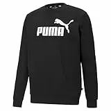 PUMA Ess Big Logo Crew FL Felpa Uomo, Uomo, Felpa, 586678-01, Nero puma, L