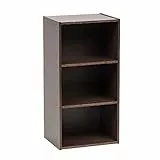 Iris Ohyama Libreria, Credenza, 3 ripiani, Design, Solido, Disposizione orizzontale e verticale, Ufficio, Camera da letto, Soggiorno - Module Shelf MDB-3 - Marrone
