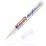 edding 5100 Marcatore Acrilico Medio, Bianco, 1 Marcatore a Vernice Acrilica Waterproof, Punta Tonda 2-3Mm, Pennnarello per Disegno Su Tela, Carta, Legno, Marcatore Acrilico per Ciotoli