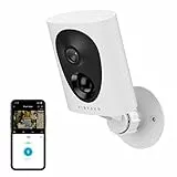 virtavo Telecamera Wi-Fi Esterno, 1080P Videocamera Sorveglianza WiFi Senza Fili, a Batteria Ricaricabile, PIR Rilevamento Movimento, Visione Notturna a Colori, 2 Vie Audio, Alexa, Sirena, SD/Cloud