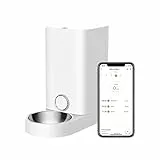 PETKIT Distributore automatico di cibo con ciotola in acciaio inox, controllo APP, display a LED per bassa quantità di cibo, dispenser di cibo per gatti (cane) – 2,8 L