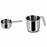 Lagostina Casseruola Fond 1 Manico Every Acciaio Inox 18 10 Cm14 Pentole Cucina, Inossidabile, Argento, 14 cm & Bollilatte Every Acciaio Inox 18 10 Cm12 Preparazione Arredo Tavola, Inossidabile