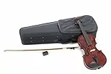 GEWApure Violino Set HW in Legno Massiccio 4/4 Pronto per Giocare con Mentoniera, Cordiera con Tiracantini, Archetto, Colofonia, Astuccio con Tracolla, Marrone, 4/4