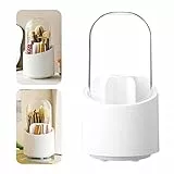 JIASHA Organizer per Trucco Rotante, Porta Trucchi Rotante a 360°, Organizer Trucchi Multifunzione, Organizzatore Cosmetici Ripiani, Antipolvere E Impermeabile per Bagno, Scrivania (Bianco)