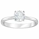 Swarovski Anello Attract, Rotondo, Bianco, Placcato rodio