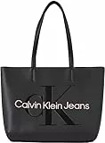 Calvin Klein Sculpted Shopper 29 Mono, Nero, Taglia Unica, Nero Con Rosa, Taglia unica, Casual