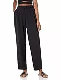 The Drop Dylan Pleated Straight Pant Pantaloni, Nero, XS