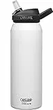 CAMELBAK Borraccia Termica in Acciaio Inox, isolata sottovuoto, Eddy+ Filtered by LifeStraw da 1 L, Bottiglia Unisex, Bianco, 32 oz