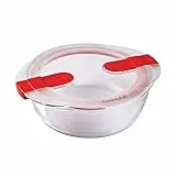 Pyrex Cook & Heat contenitore tondo per alimenti in vetro borosilicato con coperchio sfiatavapore per il microonde – cuocere in forno, conservare & riscaldare - 20x18cm -