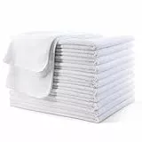 POLYTE Asciugamani professionali in microfibra ad asciugatura rapida, senza pelucchi, 40,6 x 73,7 cm, confezione da 12 (bianco)