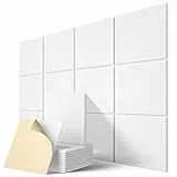 Pannelli Fonoassorbente Autoadesiva, 12 Pezzi Pannelli Insonorizzanti Alta Densità per la Decorazione della Parete e il Trattamento Acustico, Pannelli Isolamento Acustico (30x30x0.9cm)