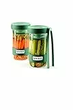 Lékué Kit di utensili per preparare sottaceti fatti in casa con contenitore di capacità 700 ml, verde, unico