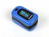 GIMA OXY 4 Pulsossimetro da Dito, Ossimetro 3 in 1 Misura Ossigenazione Sangue, Battito Cardiaco, Indice di Perfusione, Lettura Istantanea, Dispositivo Medico Classe II A, Blu