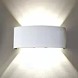 Applique da Esterno Interno Led da Parete 24W Lampade da Muro Plafoniera Moderna Luci Up Down 2400 Lumen Ip65 Impermeabile Fascio Luce Durata Illuminazione 40 mila ore (Bianco, 4000K)
