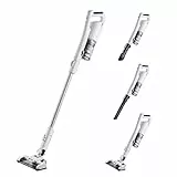 Midea MCS2021WB Aspirapolvere Senza Fili, 2 in 1 Scopa Ricaricabile P5, Durata a 45 Minuti, Spazzola Con Luci LED, Soddisfa Varie Scene Di Pulizia, Bianco-Blu
