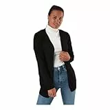 Only Onllesly L/S Open Cardigan Knt Noos, Maglione cardigan Donna, Nero (Black Black), M