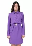 Pinko Abile Abito Crepe Fluido con F Vestito Casual, Yb1_Lilla Lavanda, 38 Donna