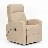 POLTRONE ITALIA Chanel1 Poltrona elettrica Alzapersona Detraibile 19% 2 ruote seduta micromolle schienale fiocco poltrone per anziani poltrona relax Cammello