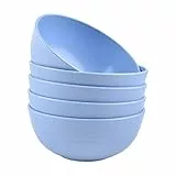 Confezione da 5 ciotole in plastica, ciotole per la colazione riutilizzabili, leggere e infrangibili, non tossiche, prive di BPA e salutari, ciotole da campeggio per bambini e adulti(blu)