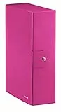 LEITZ Wow Cartella Progetti in Cartoncino Plastificato, Rosa (Fucsia Metallizzato), Dorso 10 cm