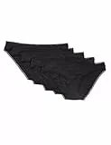 Iris & Lilly Intimo Bikini in Cotone Donna, Pacco da 5, Nero, 44