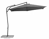 Schneider Ombrellone Genua Antracite, Rotondo, 300 cm, 630-15, Struttura in Acciaio, Rivestimento in Poliestere, 12,4 kg