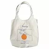 RAPECOTT Borsa Shopper Donna, Borsa Canvas,Tote Bag Tela, Shopper Borsa,Borsa Tela Donna, Shopper Tote con Illustrazioni Pittoriche e Stampe,Shopper in Tela, Bag Cotone(37x36cm Bianco)