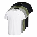 JACK & JONES Maglietta da uomo, confezione da 5, Confezione da 5 pezzi Jxj, L