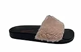 BOCCIOLO Linda Noviolenzacontroledonne Ciabatta Donna in Peluche Fodera Pelle Aperta Comoda con Suola Leggera in Gomma EVA Antiscivolo e Plantare Aderente Made in Italy Articolo 4M (Rosa, numeric_37)