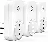 Meross Presa WiFi Italiana, Presa Smart con Monitoraggio Energia, Compatibile con Amazon Alexa, Google Home, y SmartThings, Controllo Vocale y App, 16A 3840W, Type L, 3 Pezzi