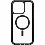 Cover per iPhone 15 Pro Max OtterBox Defender XT con MagSafe, resistente a shock e cadute, cover ultra robusta, testata 5x vs le norme anti caduta MIL-STD 810G,Trasparente/Nero, Senza Retail Package