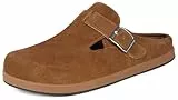 Zoccoli e Sabot Sandali da Spiaggia Traspirante in Pelle Scarpe da Giardino Antiscivolo Pantofole Estive Ciabatte All'aperto Unisex,Marrone,38 EU
