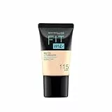 Maybelline New-York - Fondotinta Fluide Fit Me Matte & Poreless - Pelle normale e grassa, tinta 115 avorio, 18 ml