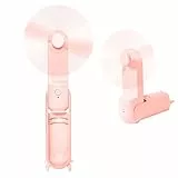 JOPHEK Ventilatore USB, Ventilatore Portatile Ventilatore da Tavolo A Batteria Ventilatore Tascabile Piccolo Mini Ventilatore con Power Bank (Rosa)