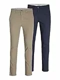 JACK & JONES Jjimarco Jjdave Sa 2 Pack Pantaloni, Beige, 32/30 (Pacco da 2) Uomo