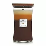 WoodWick Trilogy candela grande profumata con stoppino scoppiettante | Dolci al caffè | Durata Fino a 130 Ore