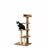 Amazon Basics - Albero per gatti con piattaforme multiple disposte a scala, 61 x 48,26 x 124,46 cm, beige scuro