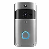 Ring Video Campanello, WIFI HD 1080P Videocamera per Campanello con Visione Notturna Impermeabile a Infrarossi con Audio a 2 Vie, Rilevazione di Movimento Videocamera per Porta di Sicurezza Domestica